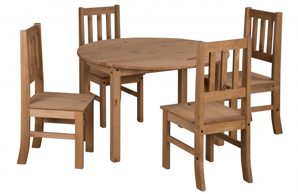 Conjunto Mesa com Abas e 4 Cadeiras